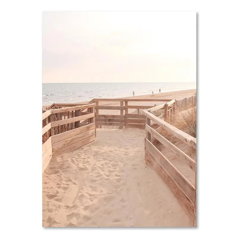 Poster da parete – Stampa su tela – Paesaggio beige con mongolfiera – Verticale – Design moderno per ambienti eleganti