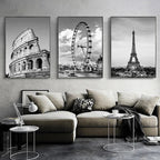 Poster da parete – Stampa su tela – Bianco e Nero – 70×100 cm – London Tower Bridge – Design urbano