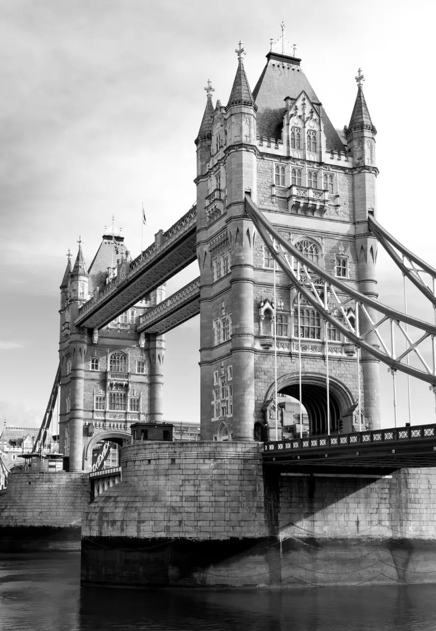 Poster da parete – Stampa su tela – Bianco e Nero – 70×100 cm – London Tower Bridge – Design urbano