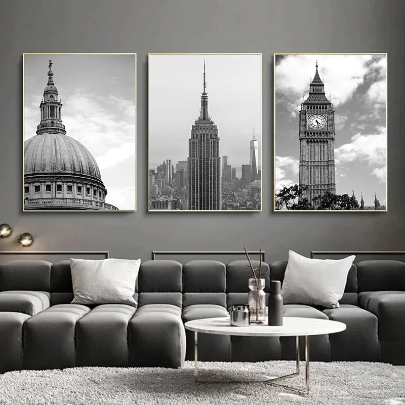 Poster da parete – Stampa su tela – Bianco e Nero – 70×100 cm – London Tower Bridge – Design urbano