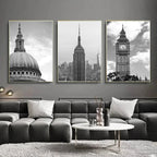 Poster da parete – Stampa su tela – Bianco e Nero – 70×100 cm – London Tower Bridge – Design urbano