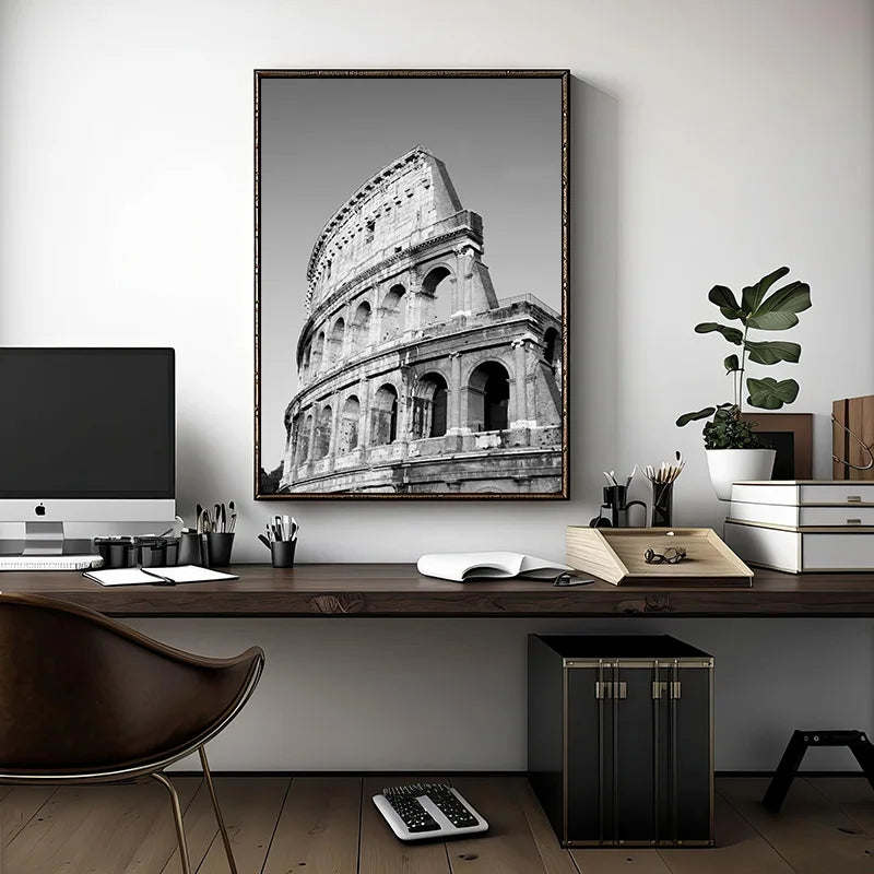 Poster da parete – Stampa su tela – Bianco e Nero – 70×100 cm – London Tower Bridge – Design urbano