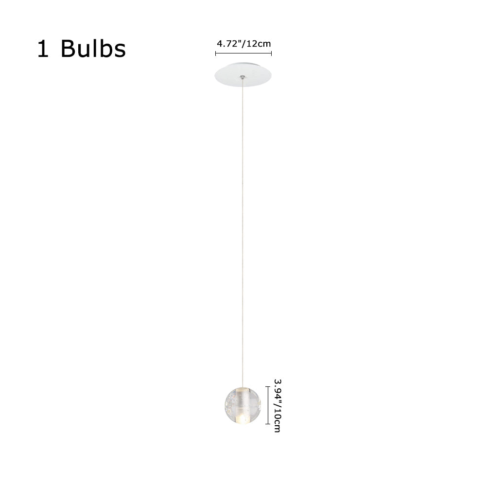 Lampade a sospensione moderne a globo con gocce d'acqua