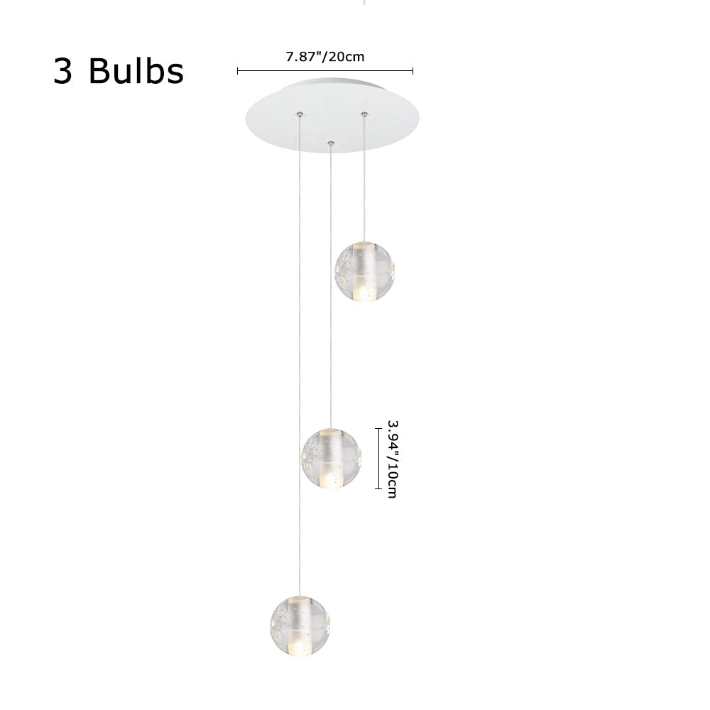 Lampade a sospensione moderne a globo con gocce d'acqua