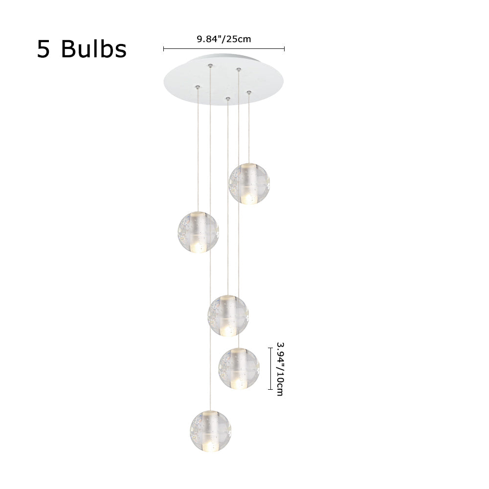Lampade a sospensione moderne a globo con gocce d'acqua