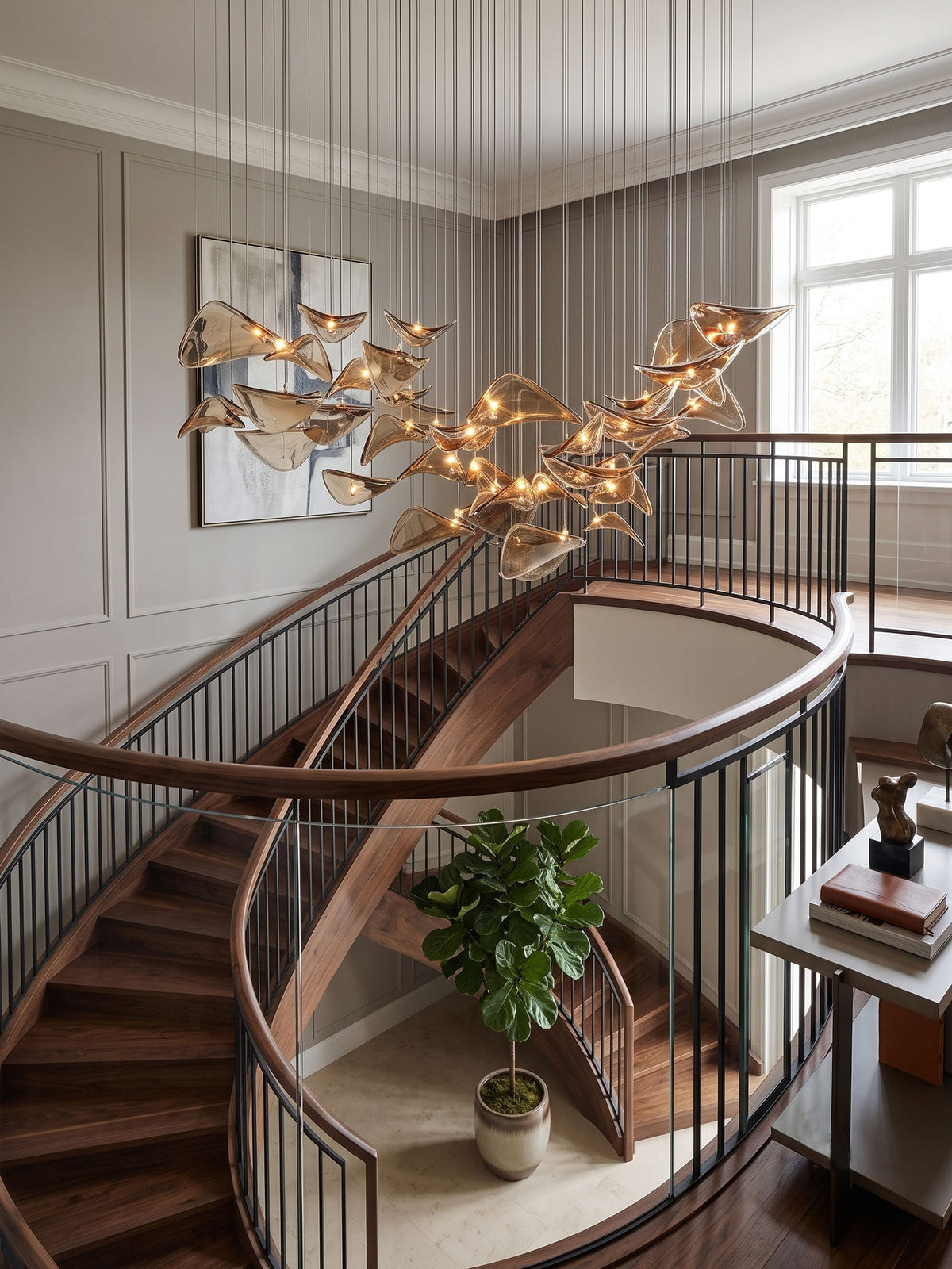 Lampadario a Foglia Fluttuante Wave