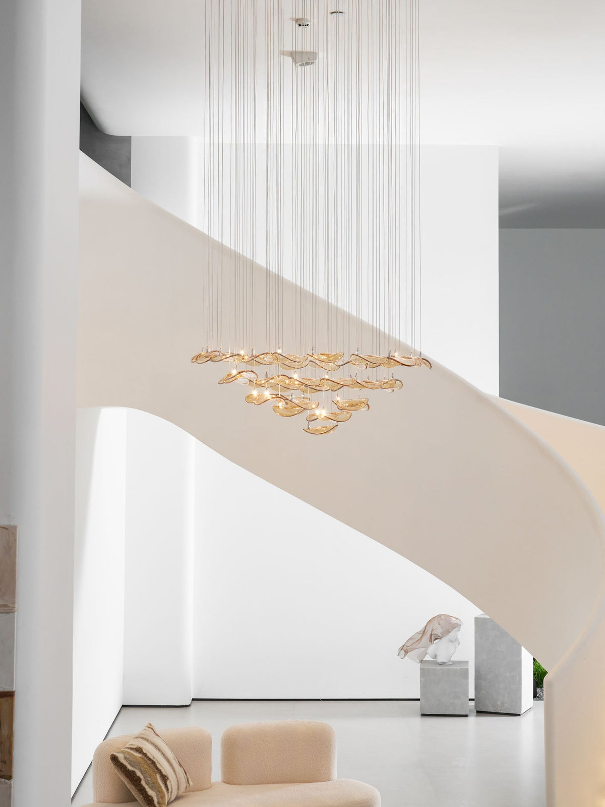 Lampadario a Foglia Fluttuante Wave