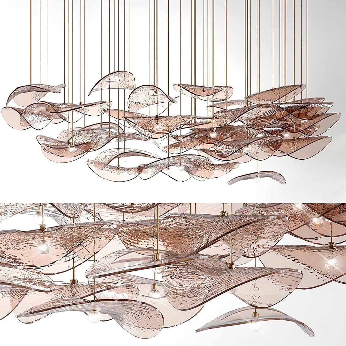Lampadario a Foglia Fluttuante Wave