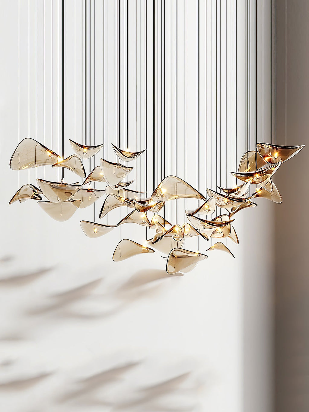 Lampadario a Foglia Fluttuante Wave