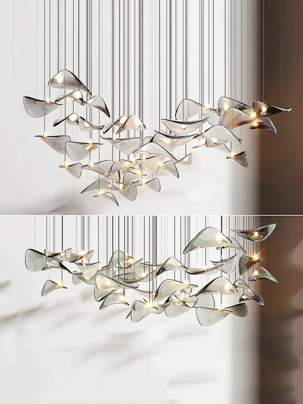 Lampadario a Foglia Fluttuante Wave