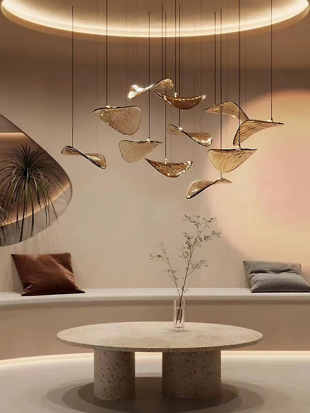 Lampadario a Foglia Fluttuante Wave