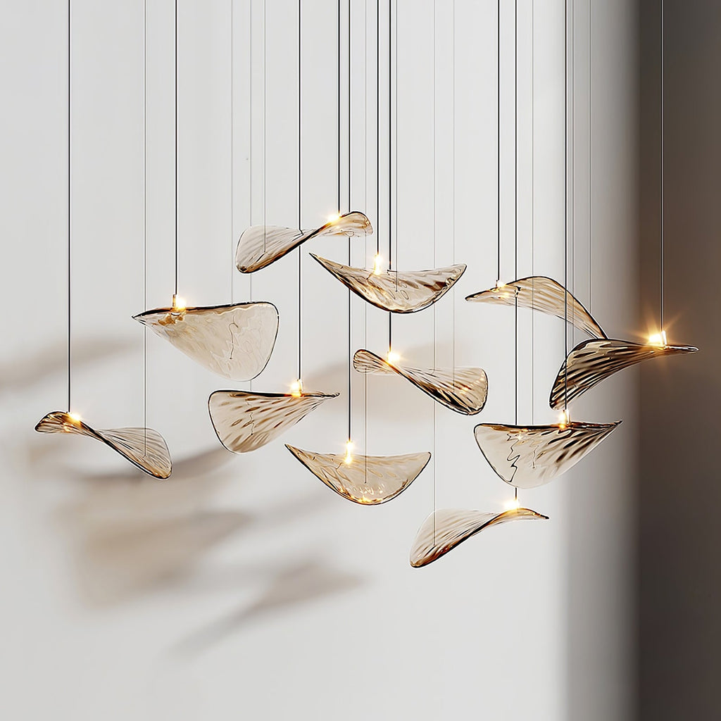 Lampadario a Foglia Fluttuante Wave