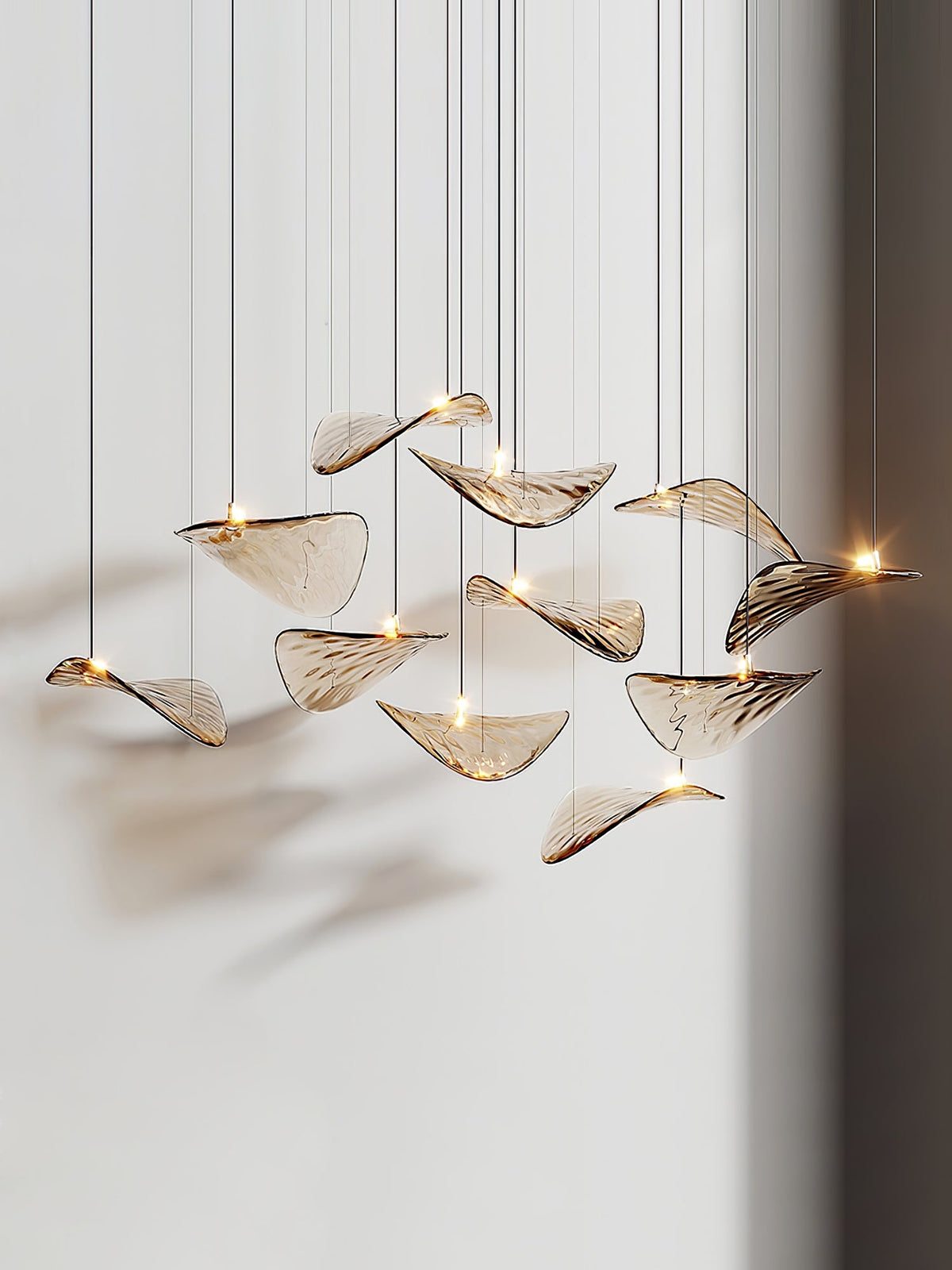 Lampadario a Foglia Fluttuante Wave