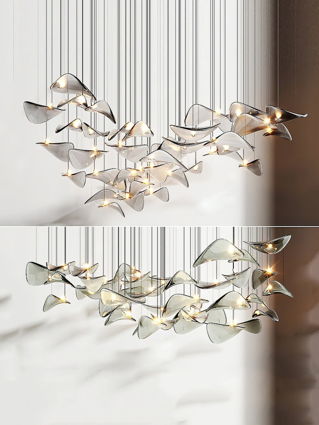 Lampadario a Foglia Fluttuante Wave
