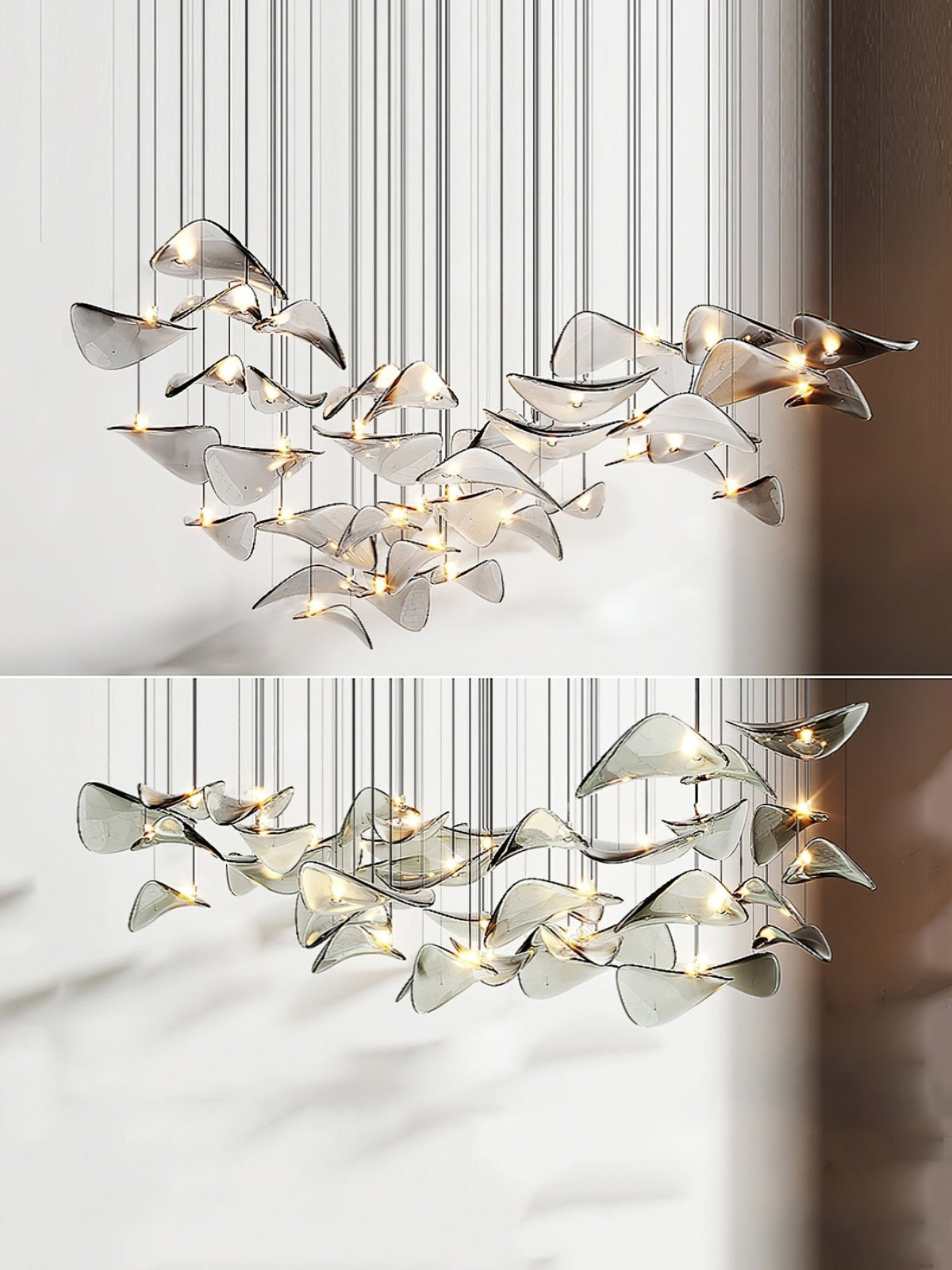 Lampadario a Foglia Fluttuante Wave