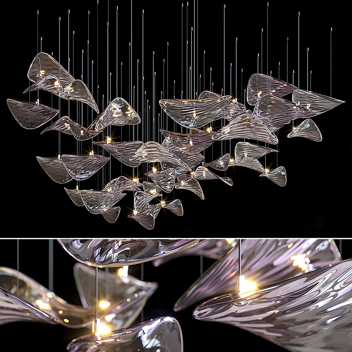 Lampadario a Foglia Fluttuante Wave