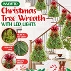 Corona di Natale | Albero Inverso & Timer LED | 53 x 48 cm