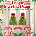 Corona di Natale | Albero Inverso & Timer LED | 53 x 48 cm