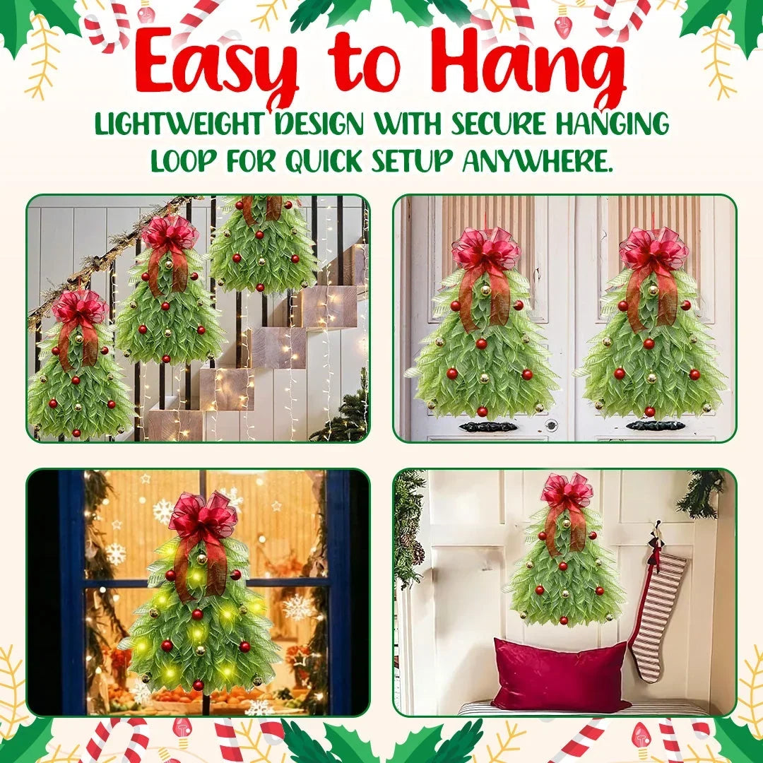 Corona di Natale | Albero Inverso & Timer LED | 53 x 48 cm