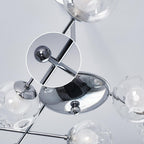 Lustra Lux Lampadario Telaio Cromo Sfere Vetro