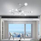 Lustra Lux Lampadario Telaio Cromo Sfere Vetro