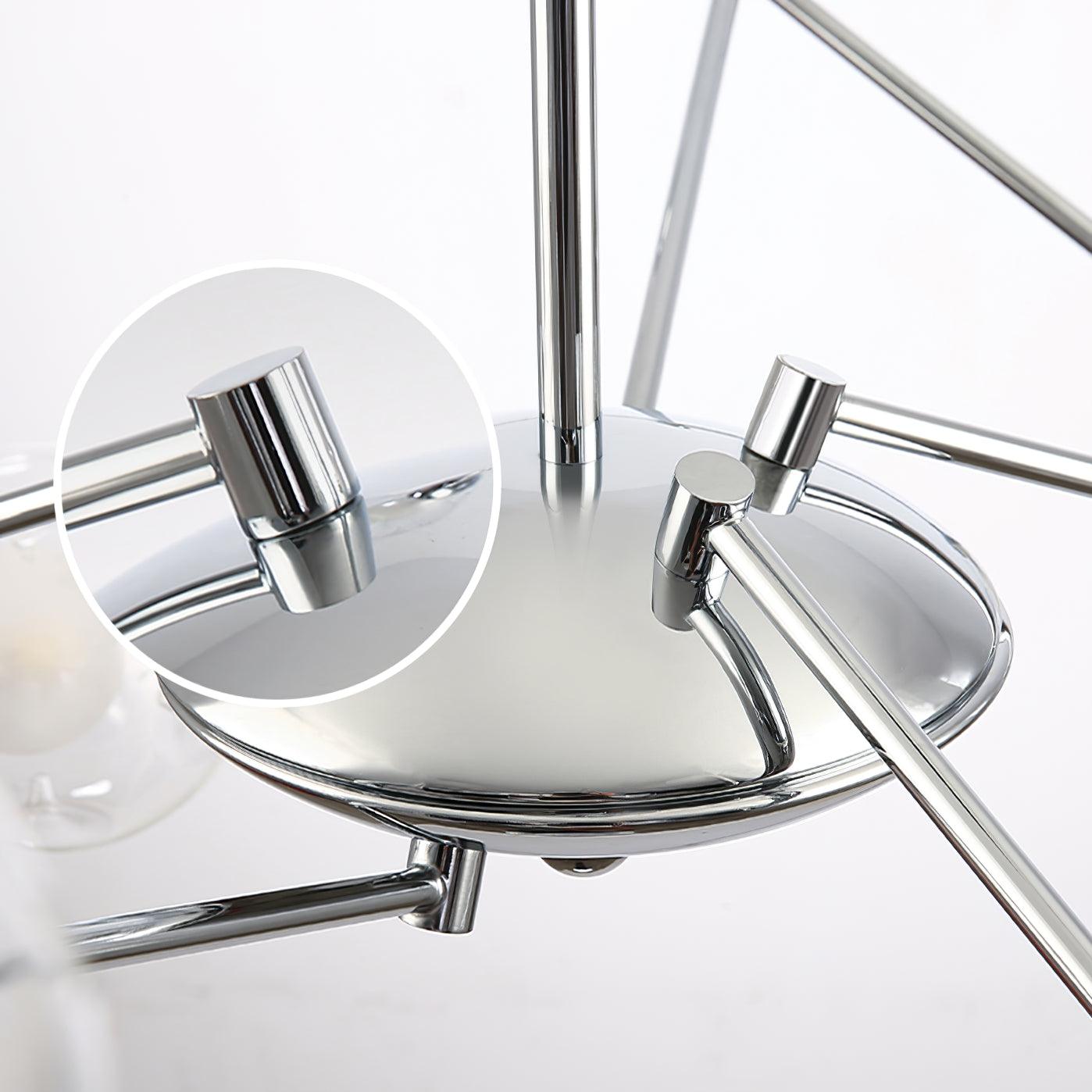 Lustra Lux Lampadario Telaio Cromo Sfere Vetro