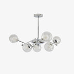 Lustra Lux Lampadario Telaio Cromo Sfere Vetro