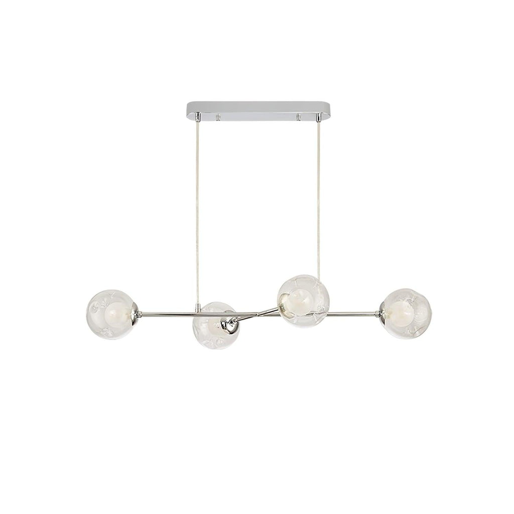Lustra Lux Lampadario Telaio Cromo Sfere Vetro