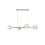 Lustra Lux Lampadario Telaio Cromo Sfere Vetro