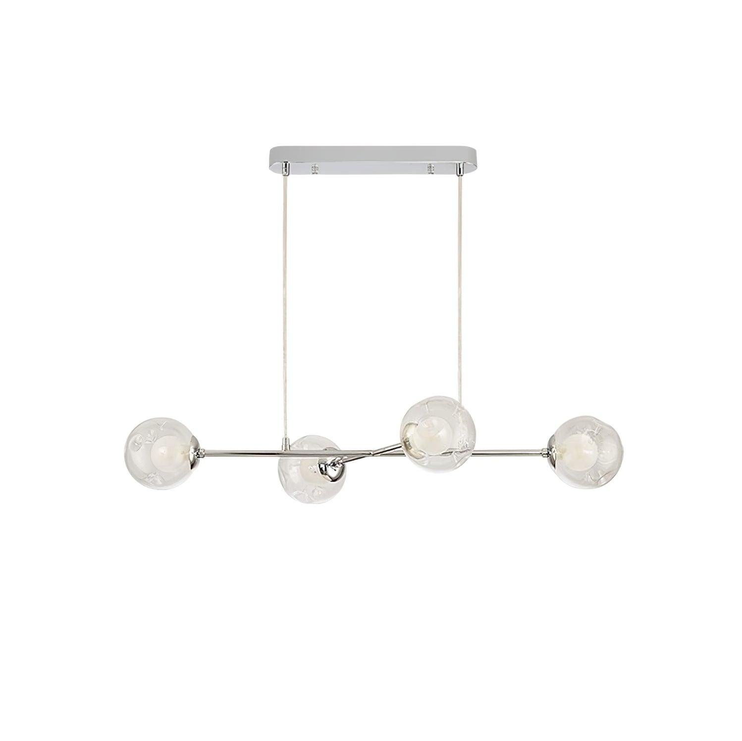 Lustra Lux Lampadario Telaio Cromo Sfere Vetro