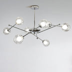 Lustra Lux Lampadario Telaio Cromo Sfere Vetro