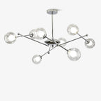 Lustra Lux Lampadario Telaio Cromo Sfere Vetro