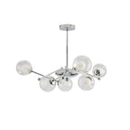 Lustra Lux Lampadario Telaio Cromo Sfere Vetro