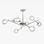 Lustra Lux Lampadario Telaio Cromo Sfere Vetro