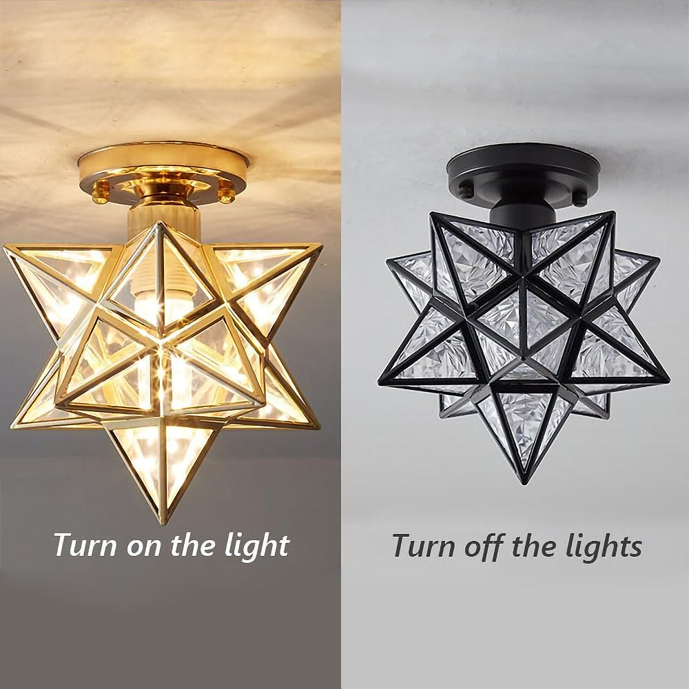 Lampada da soffitto a forma di stella fantasiosa