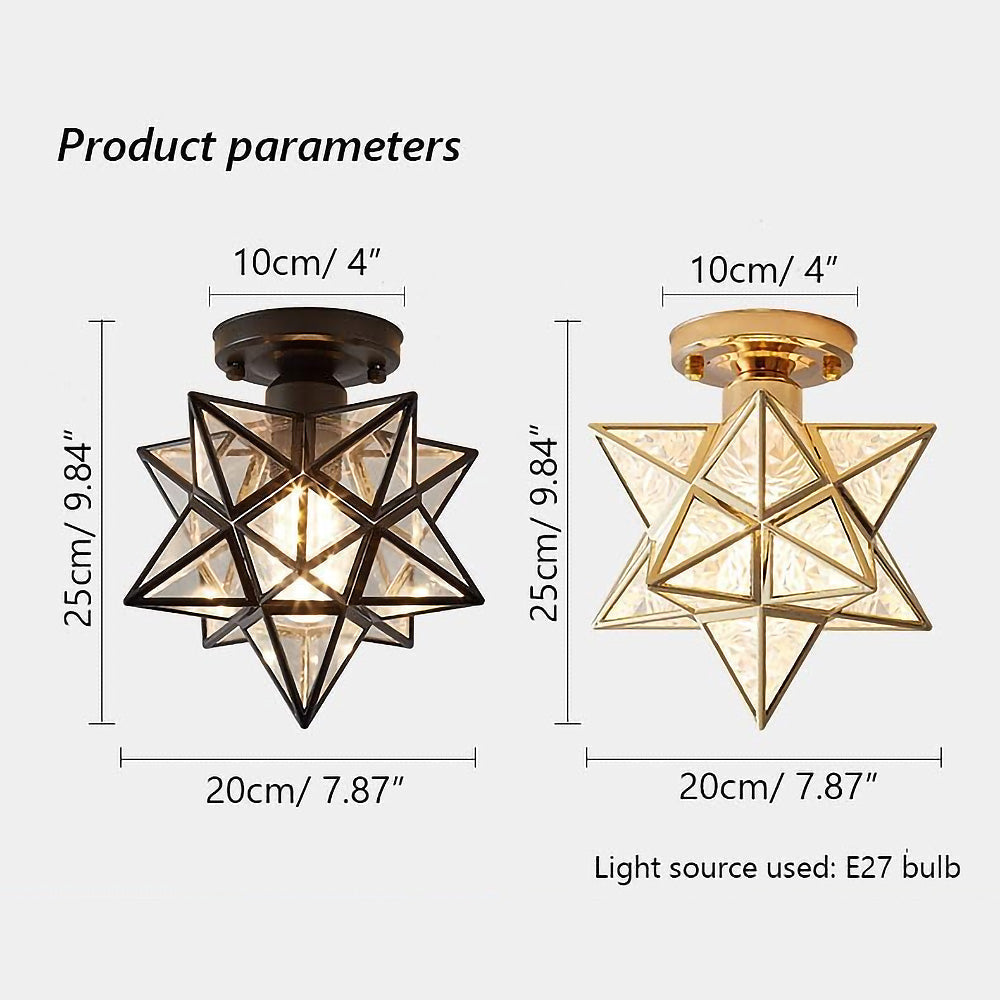 Lampada da soffitto a forma di stella fantasiosa