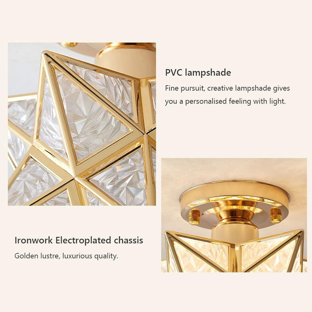 Lampada da soffitto a forma di stella fantasiosa