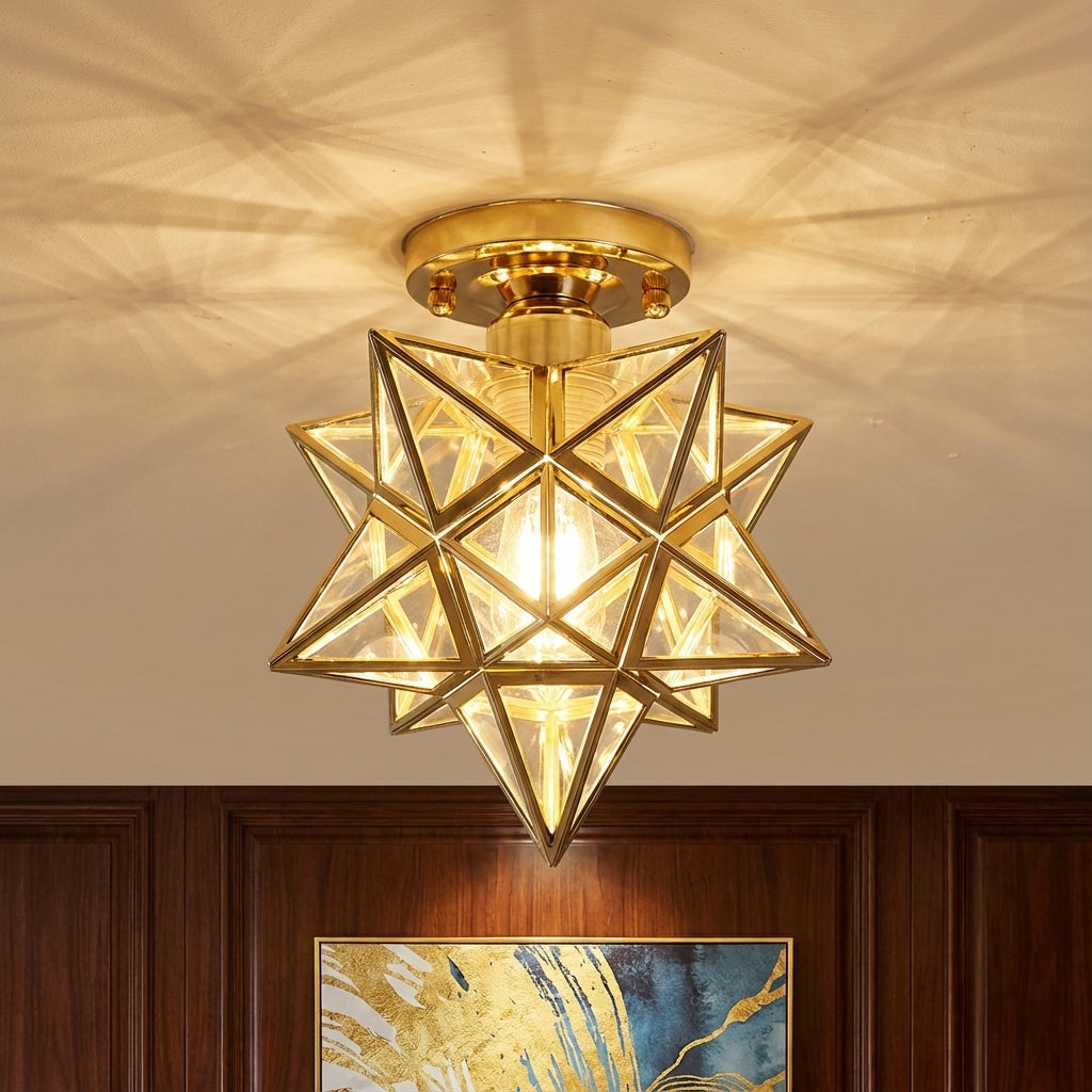 Lampada da soffitto a forma di stella fantasiosa