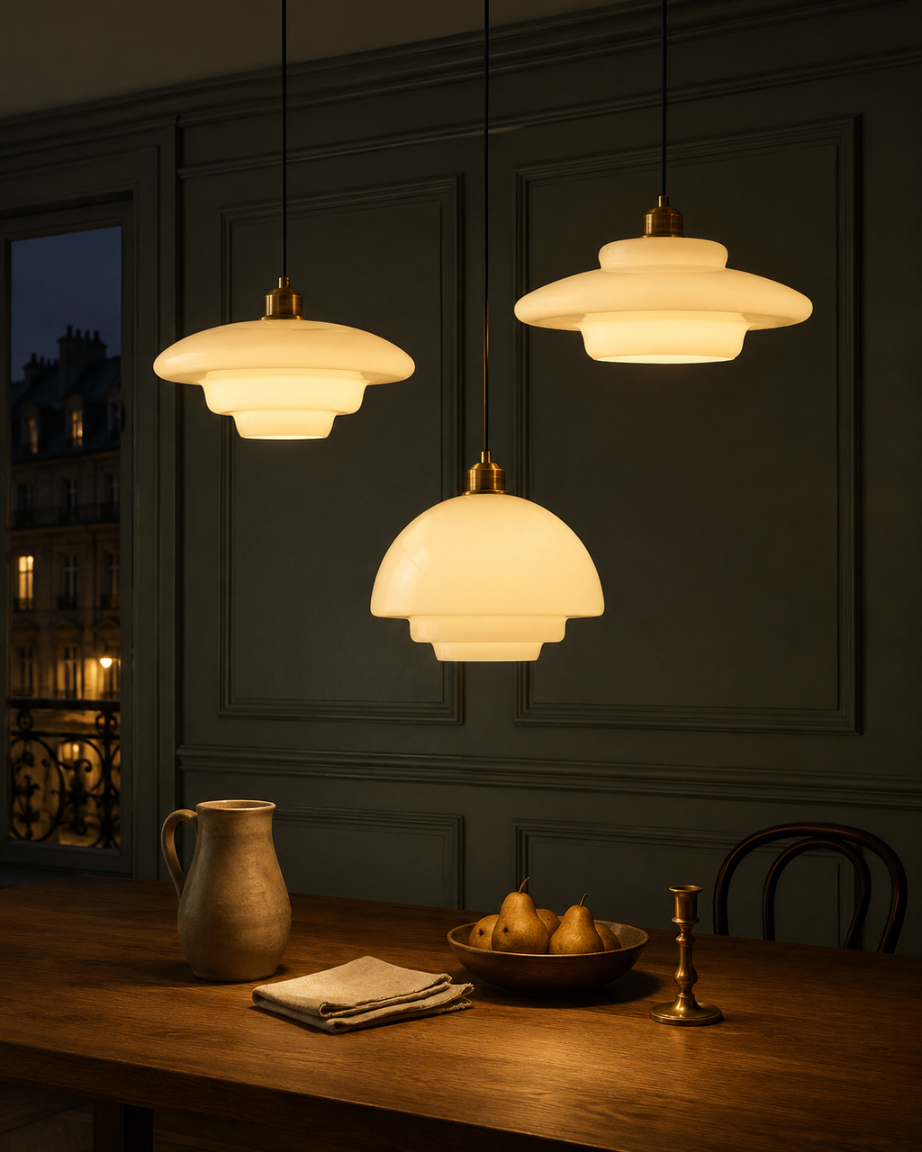 Lampada a Sospensione in Vetro Bianco