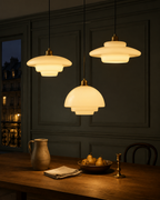 Lampada a Sospensione in Vetro Bianco