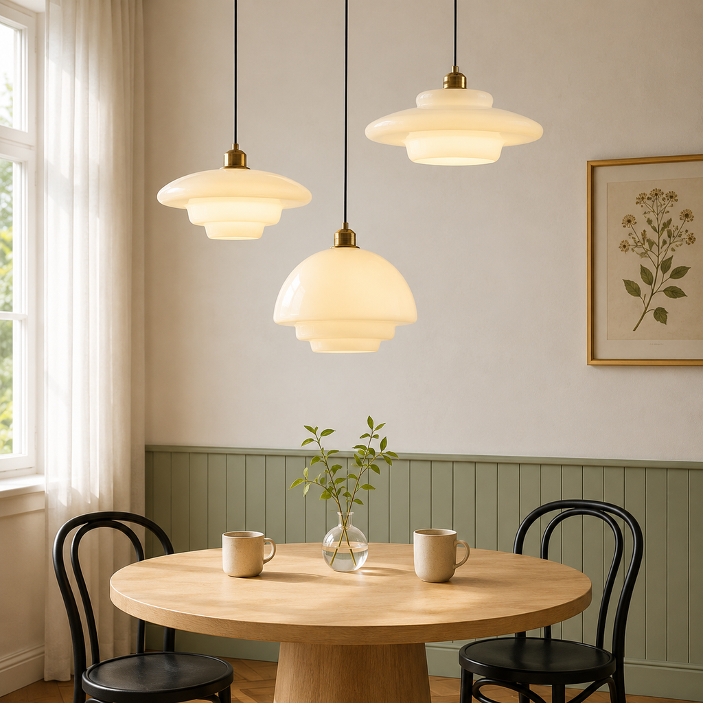 Lampada a Sospensione in Vetro Bianco