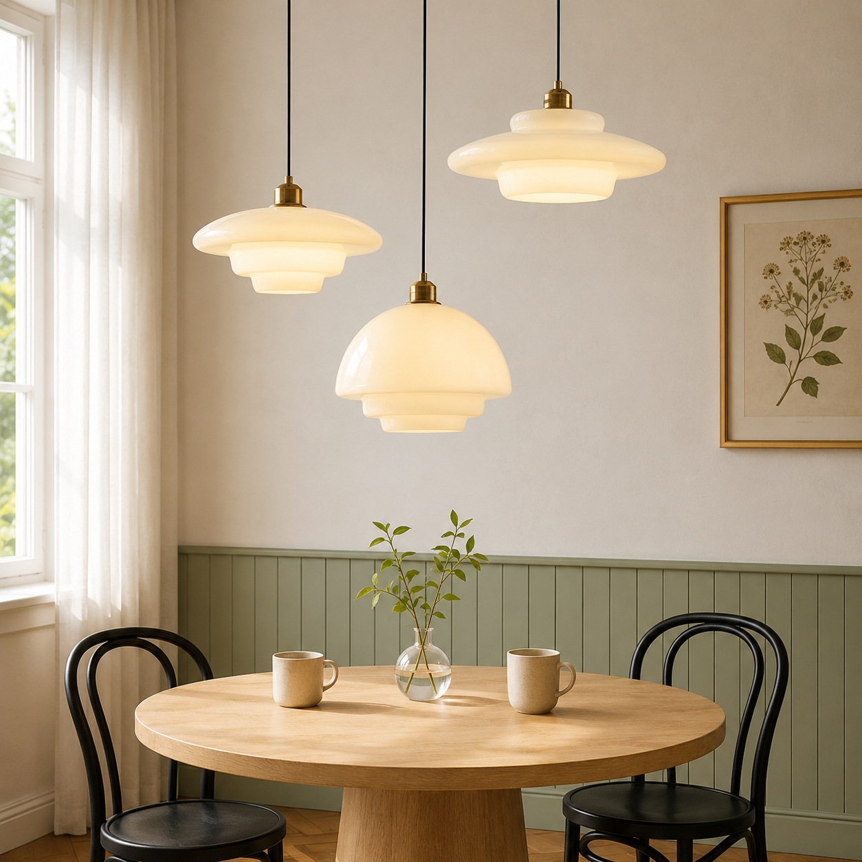 Lampada a Sospensione in Vetro Bianco