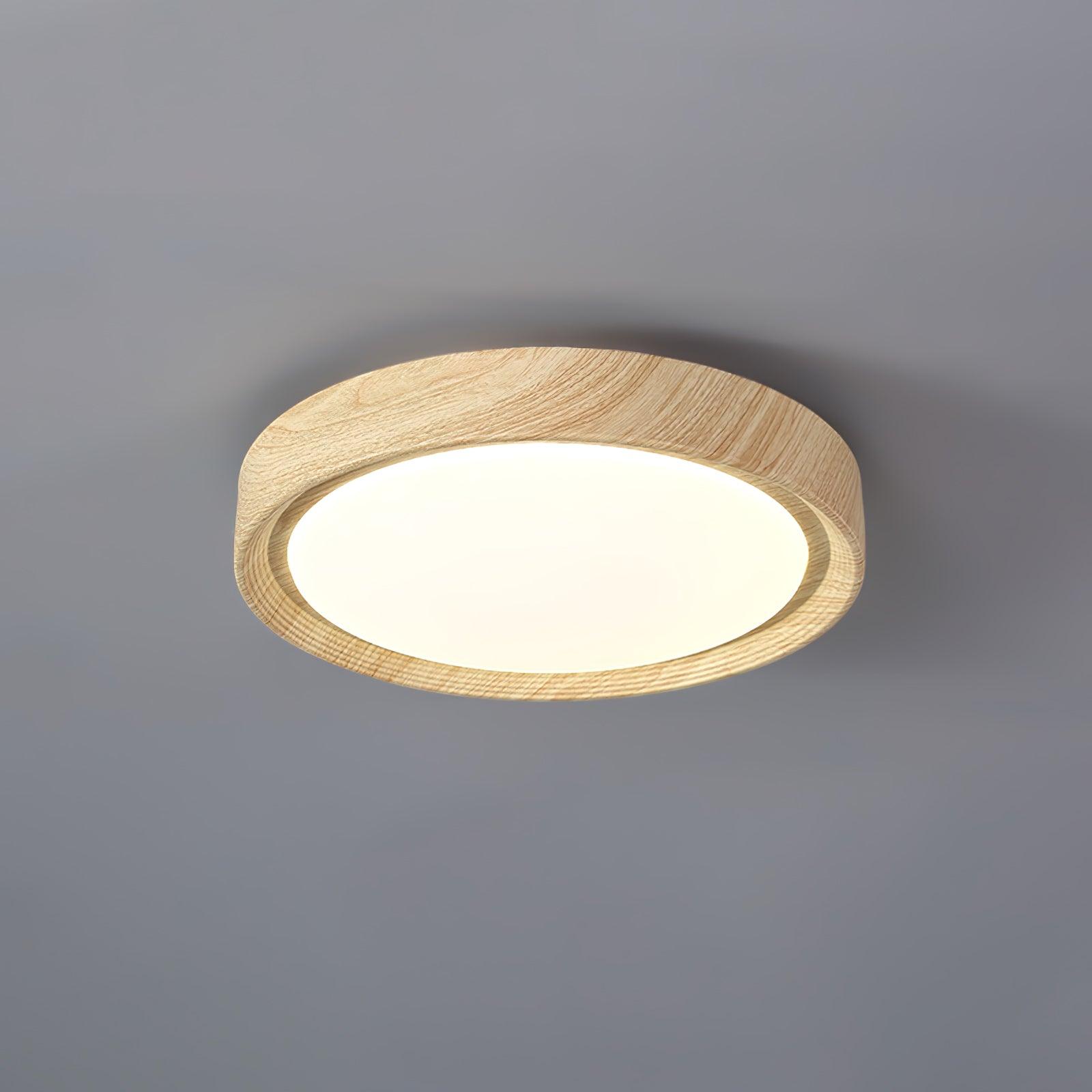 Plafoniera Rotonda in Legno