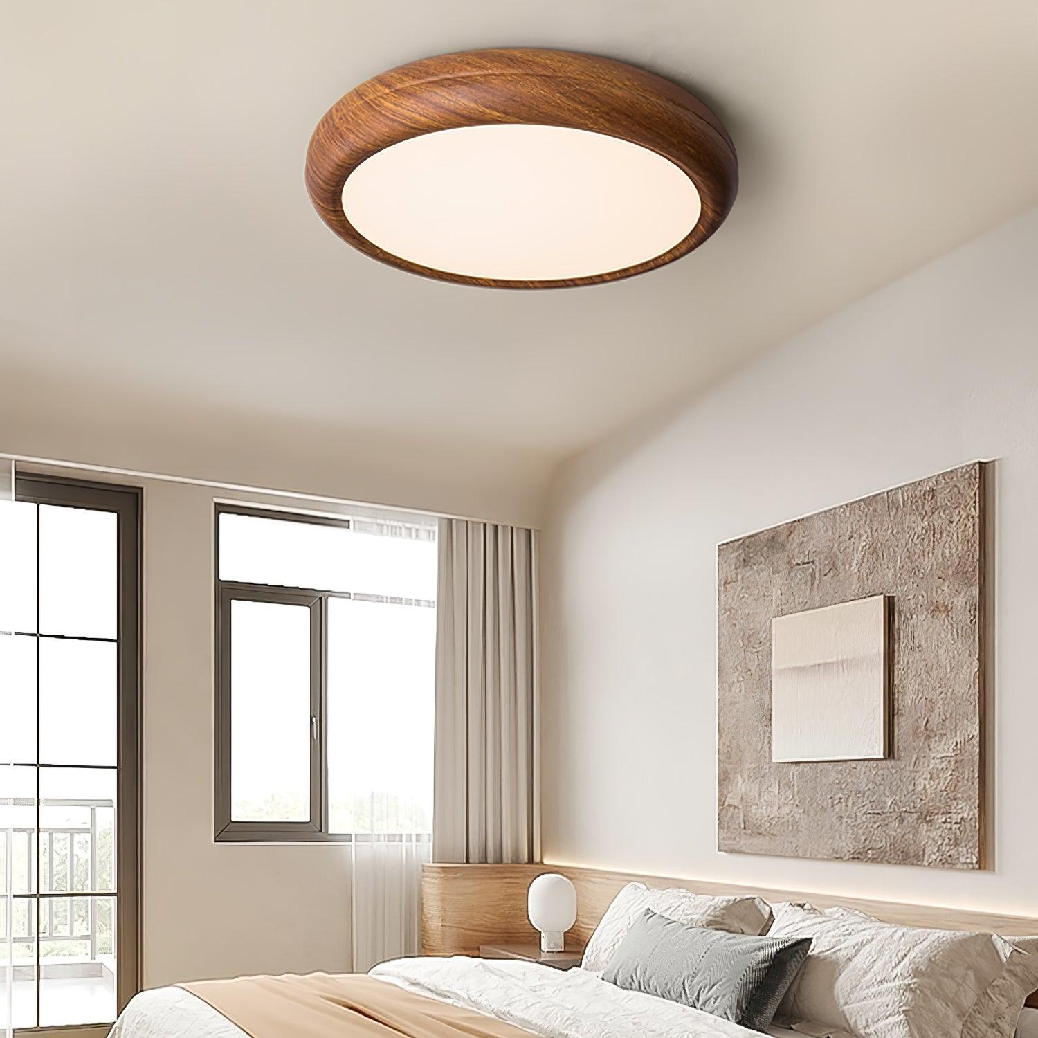 Lampada da soffitto rotonda in legno Grena
