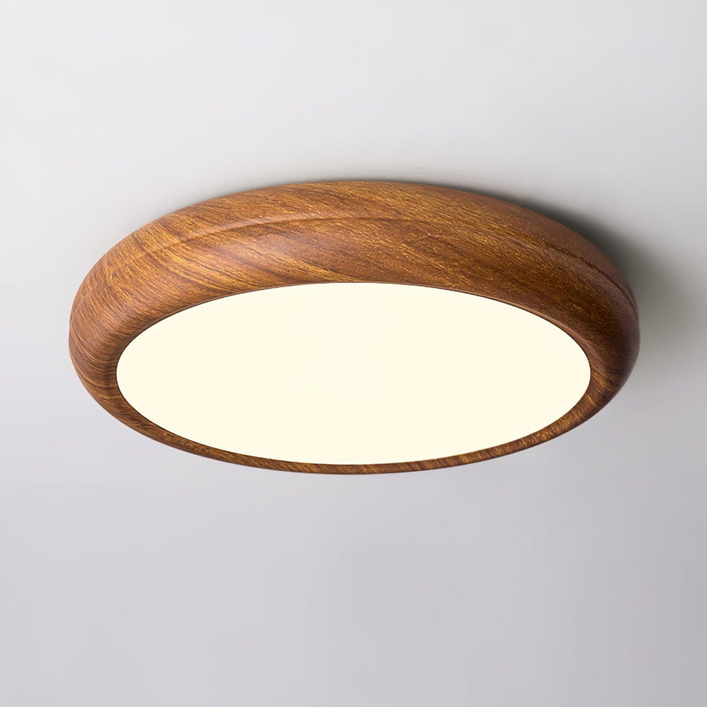 Plafoniera Rotonda in Legno