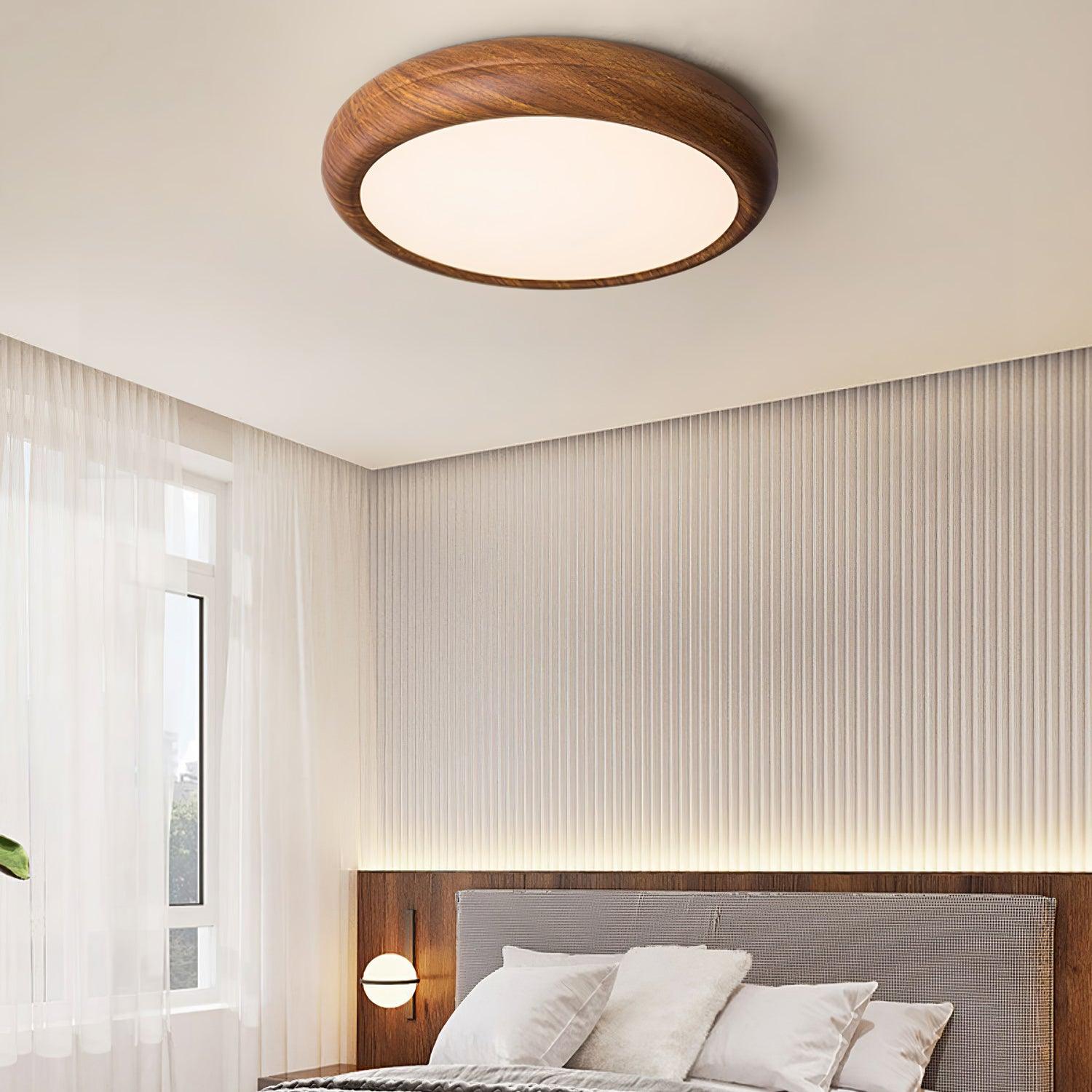Lampada da soffitto rotonda in legno Grena