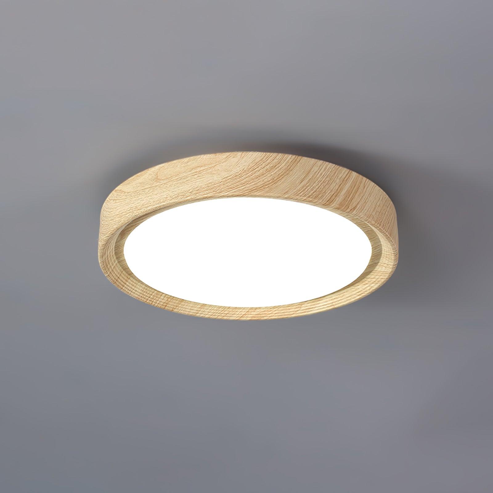 Plafoniera Rotonda in Legno