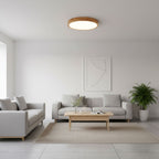 Moderno Soffitto Circolare in Legno con LED da Incasso 1 Luce