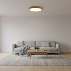 Moderno Soffitto Circolare in Legno con LED da Incasso 1 Luce