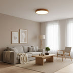 Moderno Soffitto Circolare in Legno con LED da Incasso 1 Luce